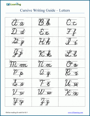 Cursive writing worksheets